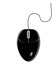 Illustration vectorielle de souris d'ordinateur noir 2