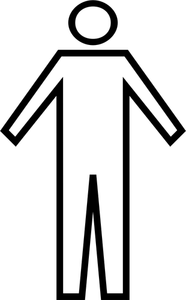 Herrarnas toalett linje konst symbol vektorritning