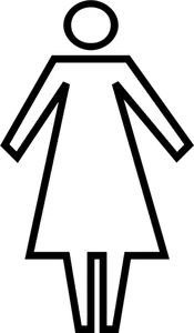 Wanita toilet garis seni tanda vektor grafis