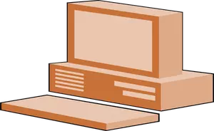 Brown computer configuration vector image