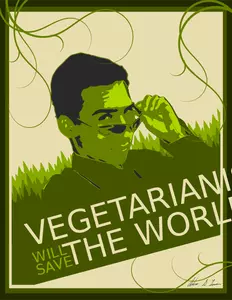 Gambar vektor vegetarianisme poster