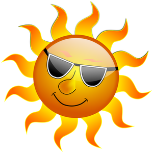 Musim panas tersenyum gambar vektor matahari