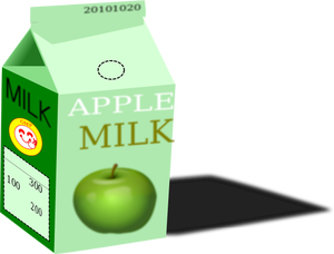 Clip art wektor z kartonu mleka jabłko