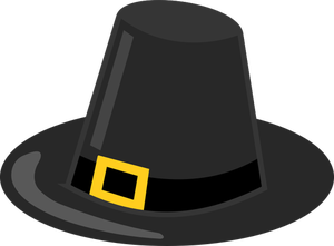 Pilgrims hatt med svart band vektorbild