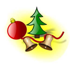 Christmas bells and balls vector