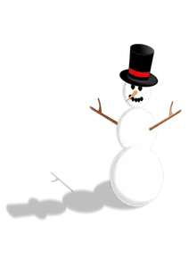 Boneco de neve com imagem vetorial de chapéu