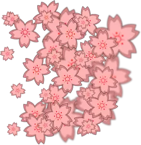 Sakura blomstrer dekorasjon vektorgrafikk