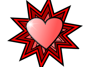 Love heart with sparkle vector image