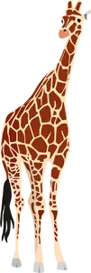 Vector de desen de girafa cu coada neagra