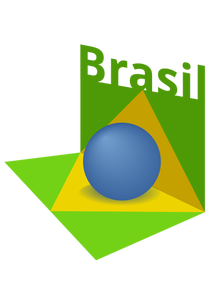 Brasilien flaggan 3D vektorbild