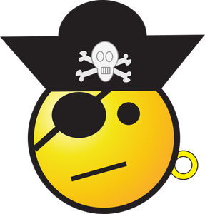 Vector miniaturi de pirat zâmbitoare cu o pălărie