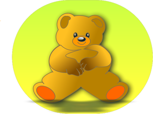 Vector l'illustrazione dell'orso dell'orsacchiotto in cerchio verde