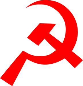 Kommunismin merkki ohuesta vasarasta ja sirppivektorikuvasta