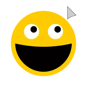 Smiley looking at mouse cursor vector illustration