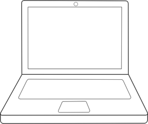 Laptop computer line art vector clip art