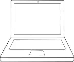 Laptop computer line art vector clip art