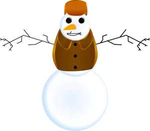 Muñeco de nieve con el vector de ropa