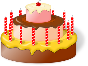 Image de gâteau d'anniversaire avec cerise sur le gâteau