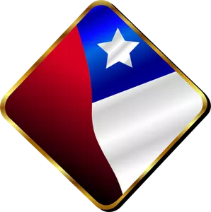 Bandera chilena Pin Vector