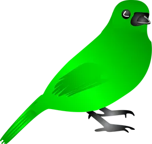 Green bird vector drawing