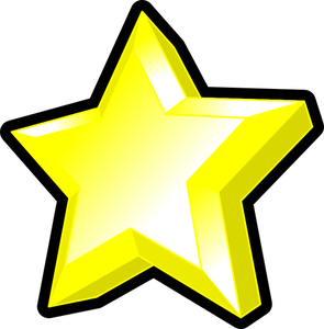 Gambar bintang kuning cerah dengan bevel.