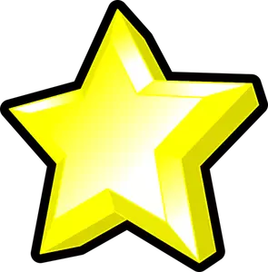 Bild av ljust gul stjärna med avfasning.