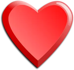 Gambar vektor ikon hati merah tebal