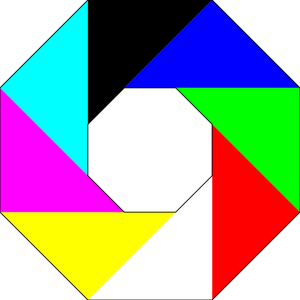 Kleurrijke achthoek vector