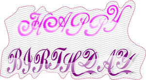 Violetti onnellinen syntymäpäivä logo vektori piirustus