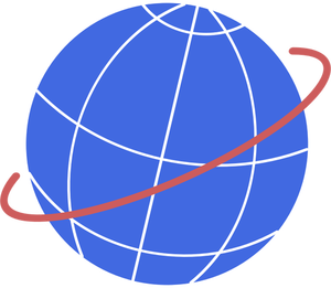 Ilustración vectorial del globo con la trayectoria de vuelo