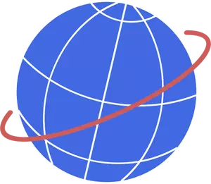 Vector illustration of globe with flight path