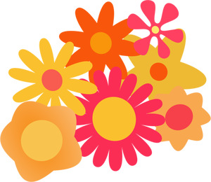 Ilustração em vetor de cluster diferentes flores