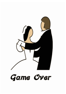 Manželství hra skončila vektorové ilustrace