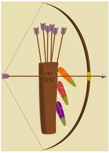 Vector clip art of wooden bow set