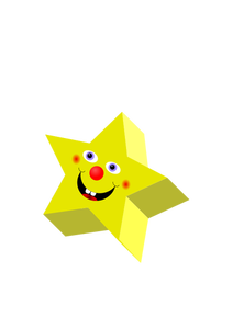 Šťastná hvězda 3d Vektorové kliparty obrázek