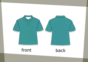 Blauw voorkant en achterkant shirt