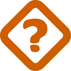 Vektorbild orange frågetecknet tecken i en roterad kvadrat