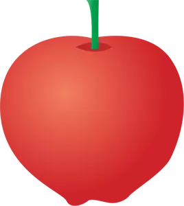 Wektor rysunek asymetryczny czerwone jabłko