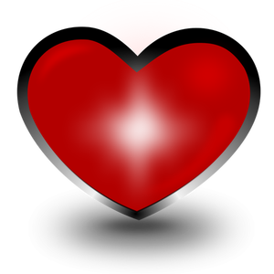Coeur avec illustration vectorielle contour noir