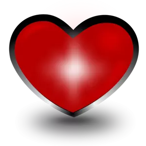 Hjärta med svart kontur vektor illustration