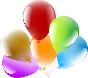 Ilustracja wektorowa sześciu partii urządzone balonów