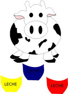 Grafika wektorowa krowy z butelki mleka
