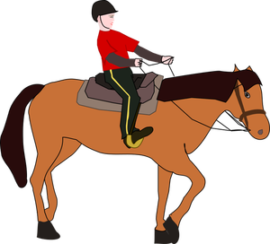 Vector image of woman on horse