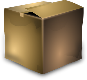 Vector de la imagen de la caja de cartón marrón usada