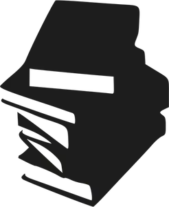 Zwart-wit pictogram van gestapelde boeken