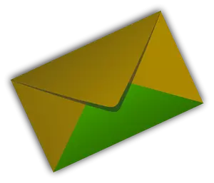 Yeşil ve kahverengi zarf vektör çizim