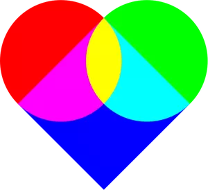 Immagine di vettore di cuore multicolore