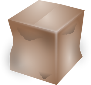 Vector image of dirty cardboard box