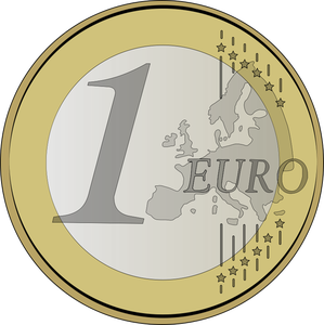 1 つのユーロの硬貨のベクトル