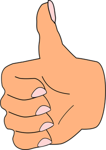Vektor ilustrasi tentang acungan jempol tangan wanita tua